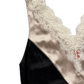 Satin lace paneled blouse