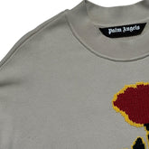 Fringe knitted graphic sweater