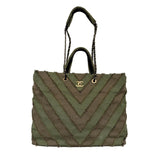 2017 cruise paris-cuba patchwork chevron tote