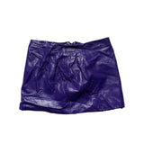 Faux leather ruched skirt
