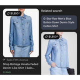 Silk trompe L’oeil Denim printed shirt