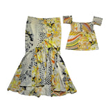 2004 graphic floral set maxi skirt + top