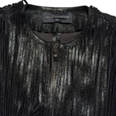 Fringe tassle leather jacket