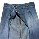 Zippered denim maxi skirt