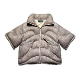 Cropped wave puffer jacket