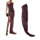 Luxor FW23 velvet athena ribbon dress