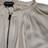 Zip front silk blouse