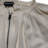 Zip front silk blouse