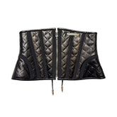 Quilted Leather dagger zip corset