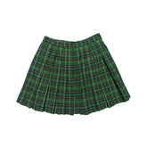 Pleated plaid miniskirt