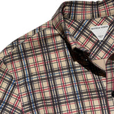 Printed leather check plaid flannel