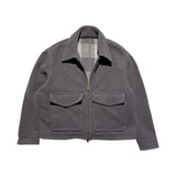 Heavy wool zip front jacket