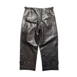 Pleated Leather baggy adjustable pant