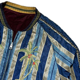 Reversible satin velvet souvenir bomber jacket