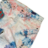 Papillon Tie dye patchwork flared denim