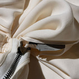 Zip front silk blouse