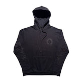 Triple black logo hoodie