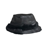 Genuine leather and fur bucket hat