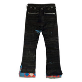 SS03 Ethnic scab flare denim