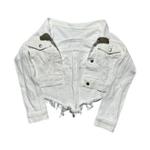 Distressed Wrap denim shorts / jacket hybrid