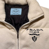 Cashmere wool puffer logo jacket