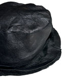 Genuine leather and fur bucket hat