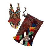 SS1994 shisha two piece bathing suit+skirt set