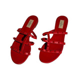 Rockstud caged leather sandal