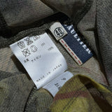 Plaid mesh hooded button down