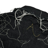 Exposed chain link stitch trucker jacket