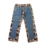 Double paneled dragon print pant