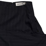 Asymmetric pinstripe deconstructed mini skirt