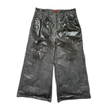 Nylon crinkled ultra wide pant
