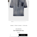 FW25 viscose sun faded polo top