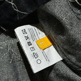 Exposed chain link stitch trucker jacket