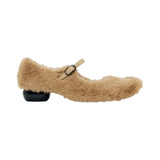 Diablo fur ballerina flat