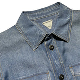 Silk trompe L’oeil Denim printed shirt