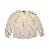 Zip front silk blouse