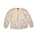 Zip front silk blouse