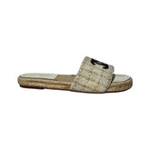 Tweed slip on sandal