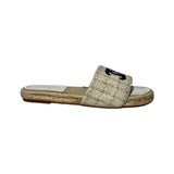 Tweed slip on sandal