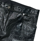Glossy crinkled Liquid Metal leather pant