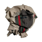 Oversized monogram wool scarf