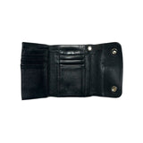 Tri fold triple leather dagger zip wallet