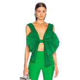 Pleated bow top & pants set