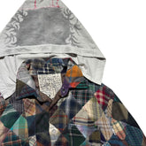 2006 rebirth to tabura rasa Rebuild patchwork flannel hoodie
