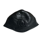 Leather fur trim helmut trapper hat