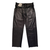 Belted leather trouser