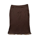 Fur trim ruffled skirt