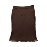 Fur trim ruffled skirt